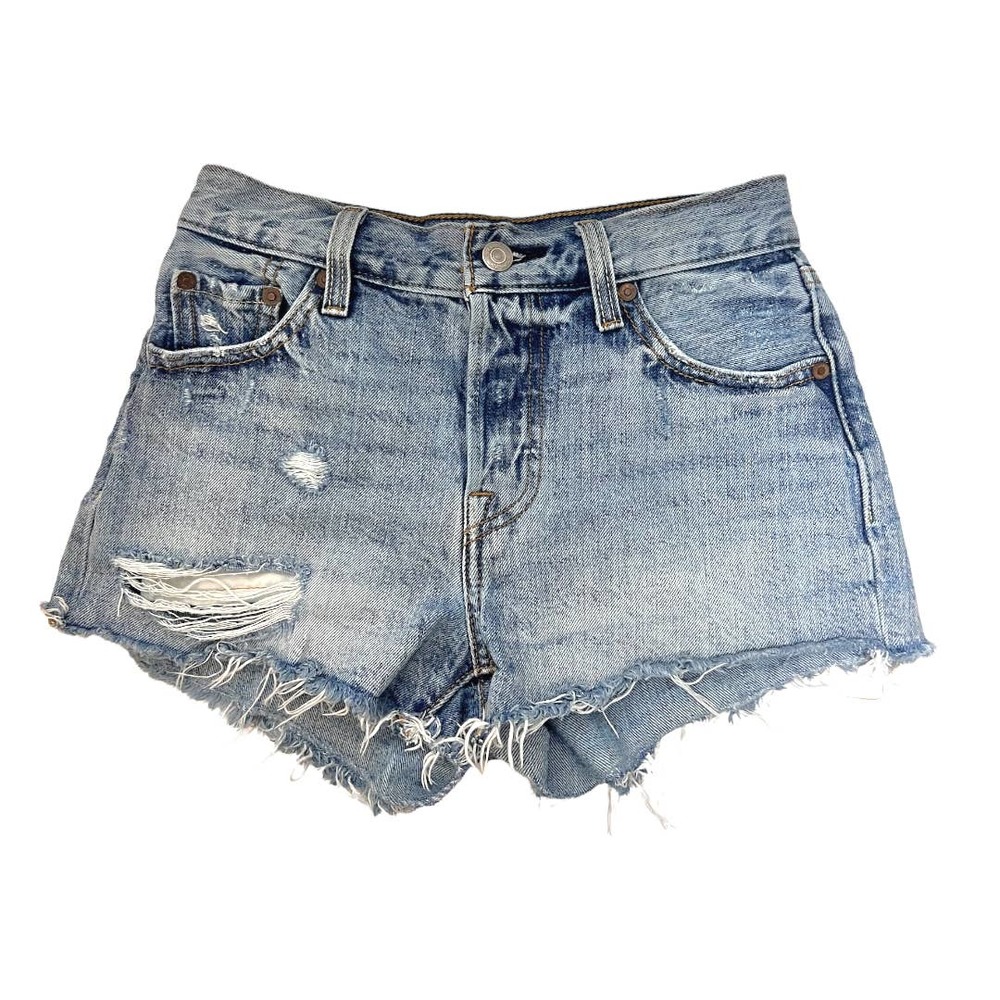 Levi’s Big E Reproduction 501 Orginal Shorts Ripped Light Wash Cutoff 23